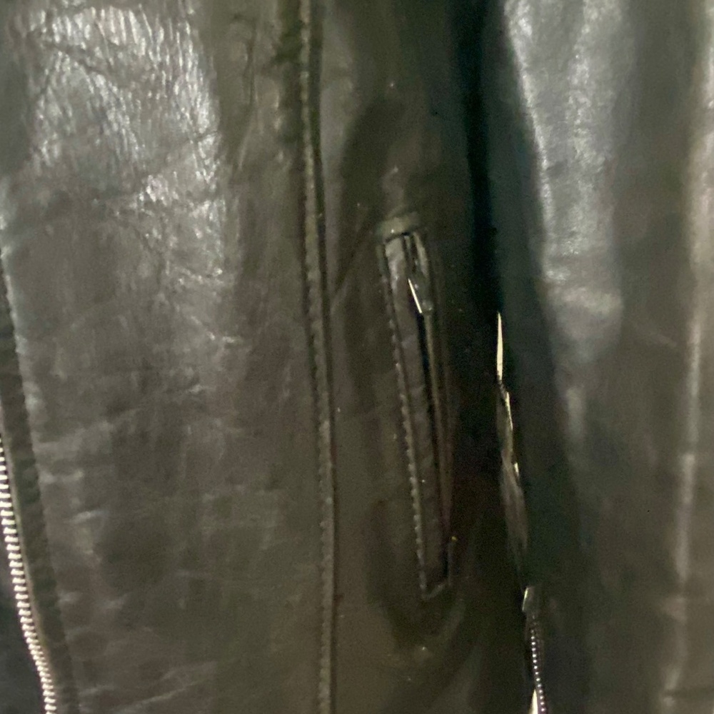 Gypsy Leather Motorcycle Jacket. Black,  Plum Suede Trim. Fringe, Studs.  12 - Picture 12 of 16